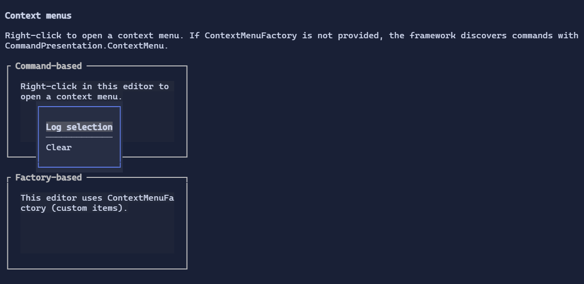 Context menu