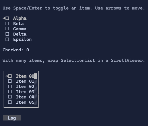 SelectionList