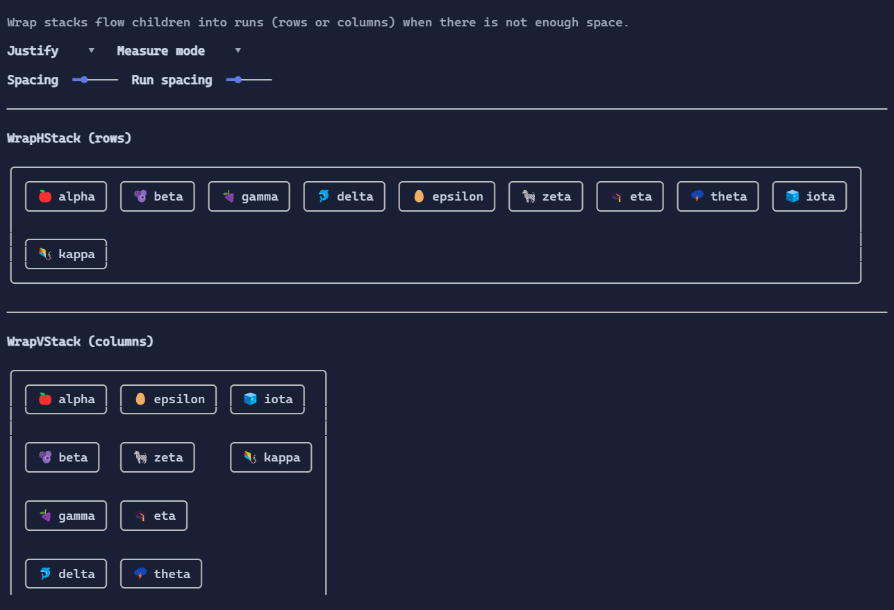 WrapStack (WrapHStack / WrapVStack)